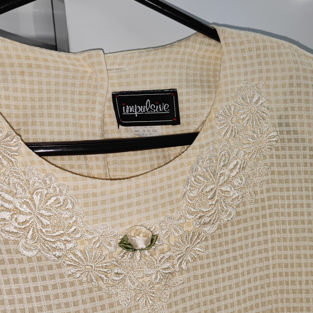 Impulsove Cream Floral Embroidered Top